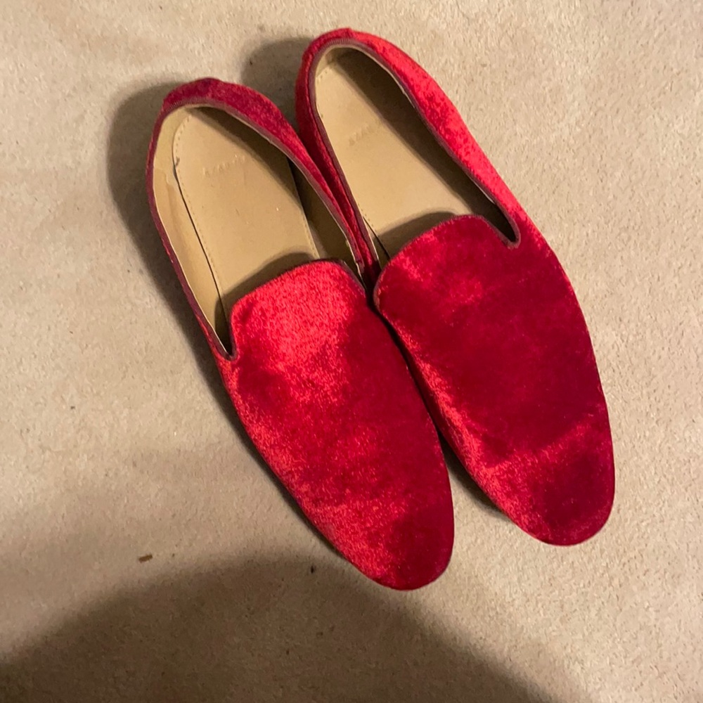 Red velvet dress shoes
